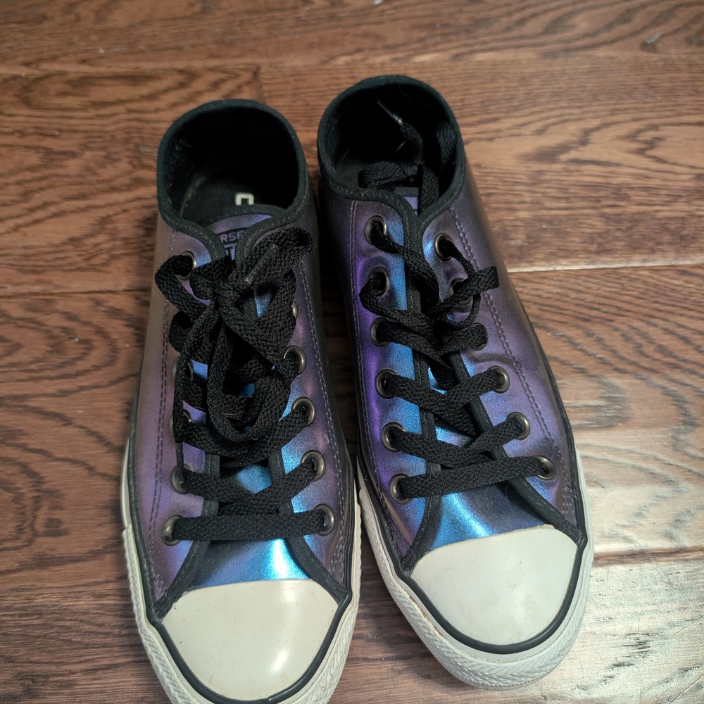 Converse Iridescent Purple and Blue Sneakers